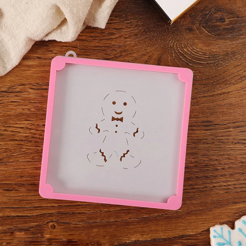 2 pcs/set Cake Stencil Spray Mold Fixing Frames Decoration Printing Die Fondant Pennies Cookies Candy DIY Baking Tools