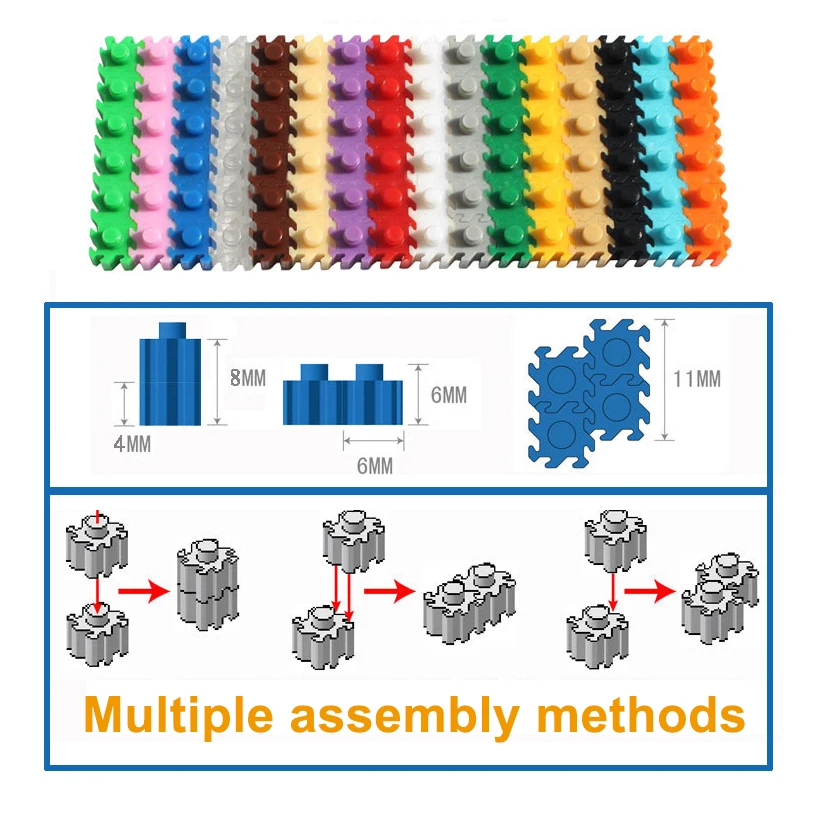 Mini Blocchi di Costruzione FAI DA TE Mattone 1x1Dots 200PCS 25 Colori Giochi Educativi Giocattoli per I Bambini Compatibile con le marche blocchi