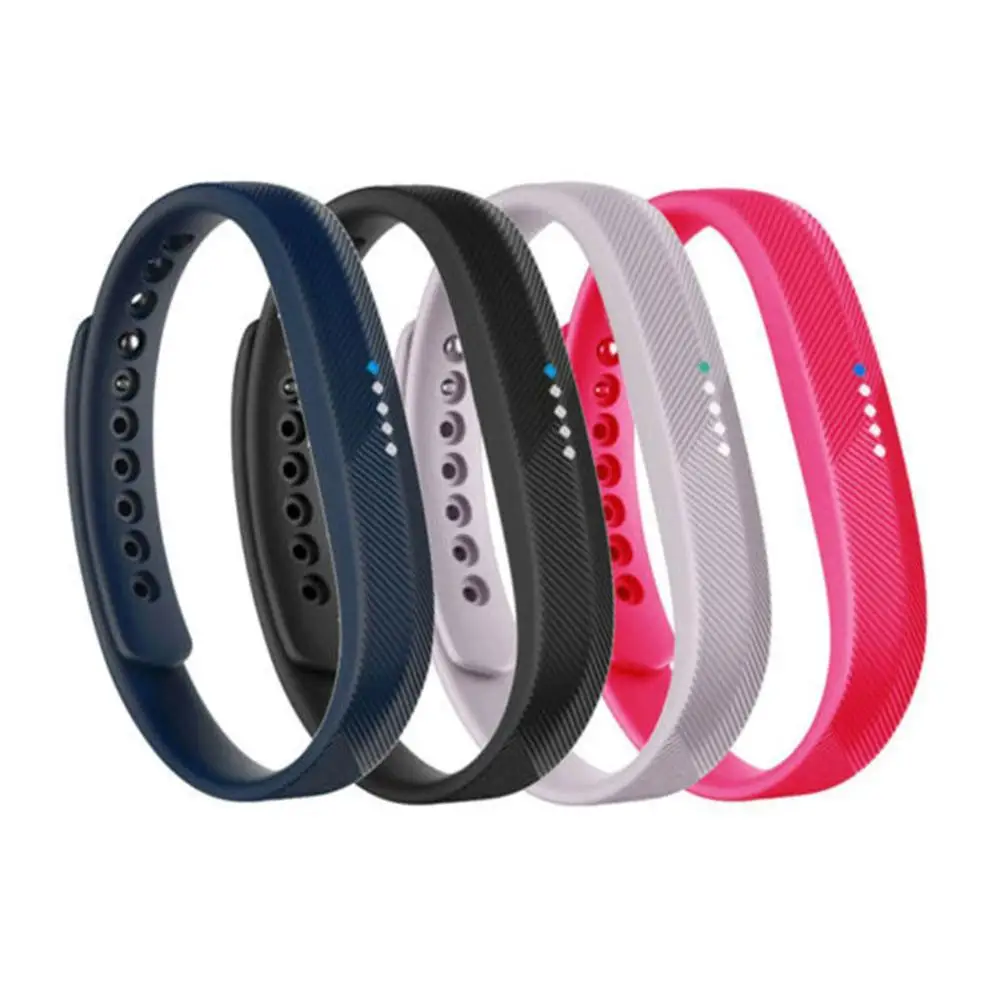 Soft Silicone Replacement Wristband Durable Watch Band Strap S / L For Fitbit Flex 2 Smart Bracelet Band 10 Colors for Choice