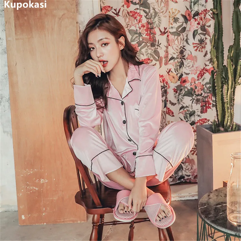 

Kupokasi Winter Woman Pajamas Set Warm Robe Soft Velvet Pyjamas Sleepwear Long Sleeves Pants 2 Peices Nightwear Lounge