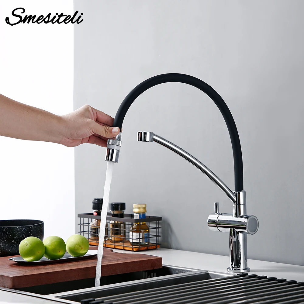 Smesiteli Smart Sensor Touch Tap Kitchen Faucet Black Pull Out Chrome Hot Cold Water Single lever Touchless Mixer With Sprayer