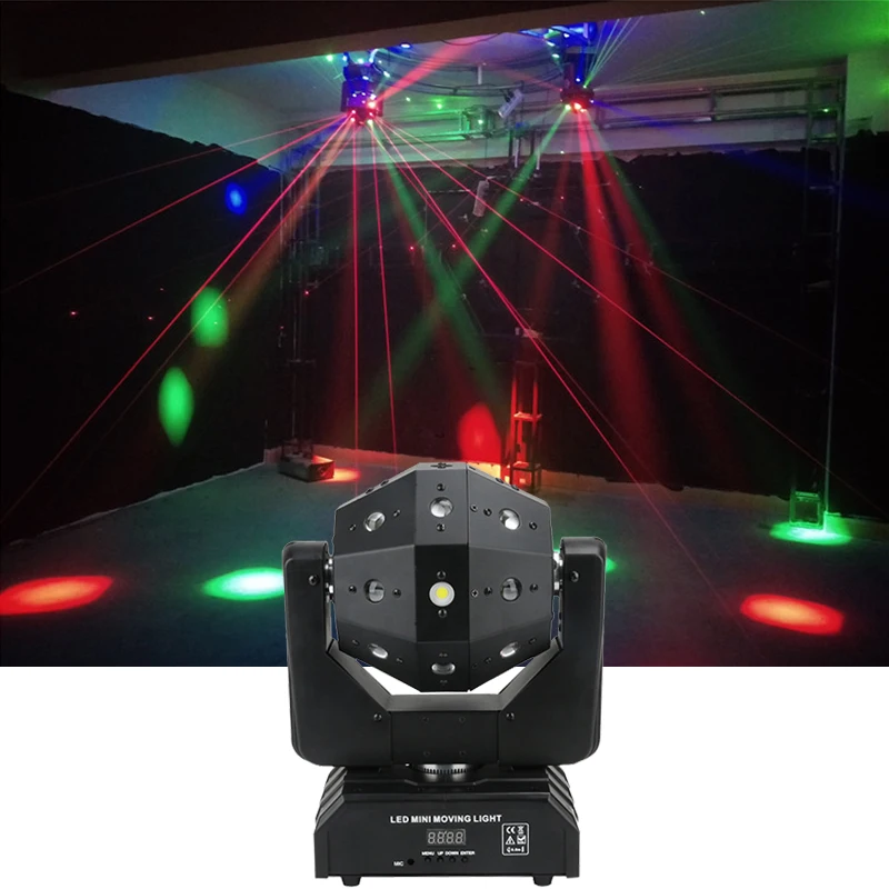 Imagem -02 - Led Laser Flash Movendo a Cabeça Luz Ilimitado Girar dj Disco Laser Led Strobe Bom Efeito Uso para Festa Ktv Night Club Barra em