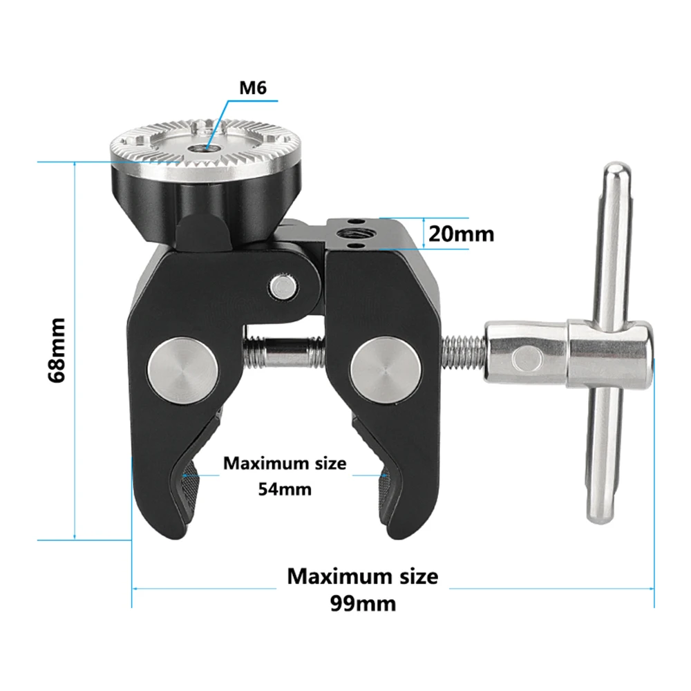 CAMVATE Super Crab Clamp กับ ARRI Rosette Mount M6หญิงด้ายและ1/4 "-20สำหรับ ARRI rosette ติดตั้งอุปกรณ์เสริม