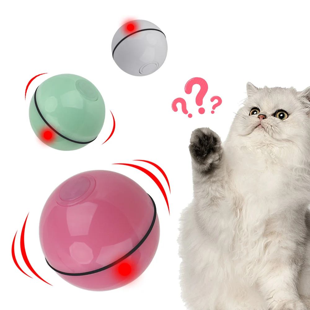 Cat Toys Smart Interactive Rolling Ball USB Electric Pet Toys LED Rolling Flash Ball Automatic Rotating Toy For Cat Dog