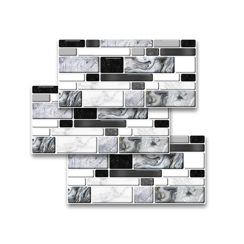 27pcs Imitation Gray Marble Tile Stickers DIY Self Adhesive Kitchen Floor Wall Sticker Bathroom Home Decoration