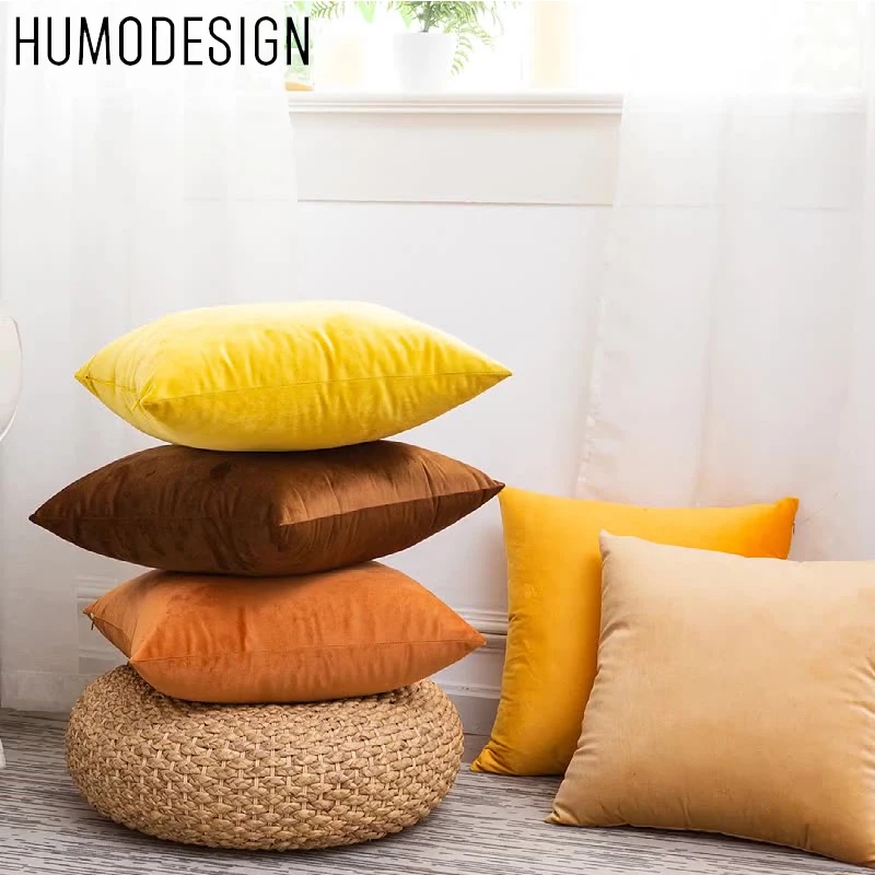 

2Pcs Plain Square Velvet Pillowcase Pure Color Imitation Linen Leisure And Comfort Simple Cushion Home Model Room Sofa
