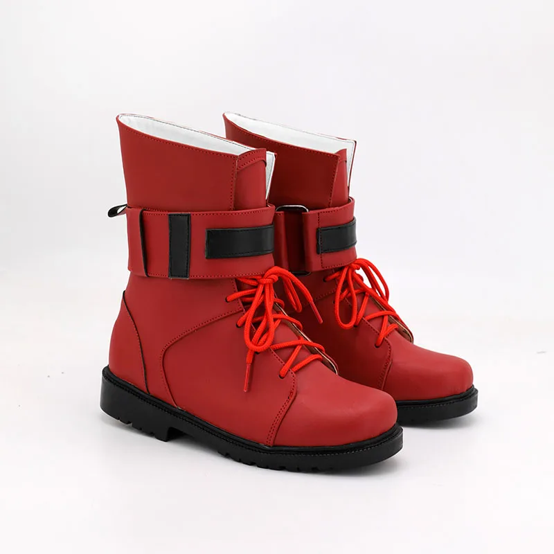 Final Fantasy VII Remake Tifa Lockhart Cosplay Boots Red Faux Leather Shoes Women Girls Final Fantasy Noctis Lucis Caelum Wig