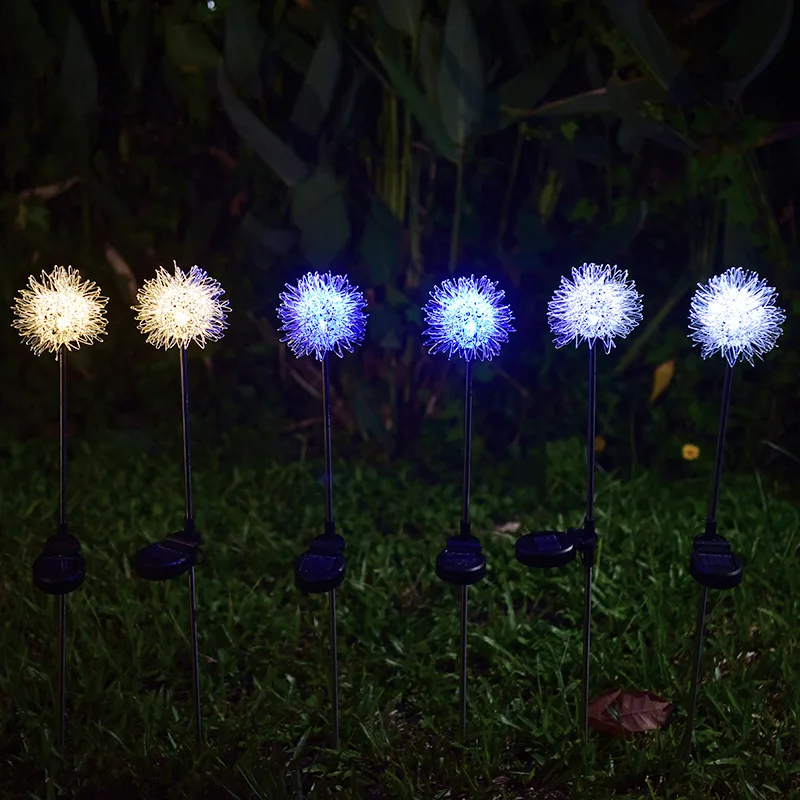 Kncocar 2 قطعة led الشمسية سلك ألومنيوم الكرة إضاءة خارجية مضادة للماء حديقة فيلا عطلة الديكور المكونات في ضوء مصابيح إضاءة للمناظر الطبيعية