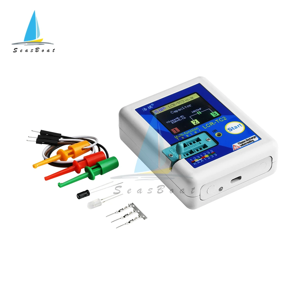 New LCR-TC2 TC-T7-H TCR-T7 LCR-TC1 Transistor Tester Multimeter Colorful Display For Diode Triode MOS/PNP/NPN Capacitor Resistor