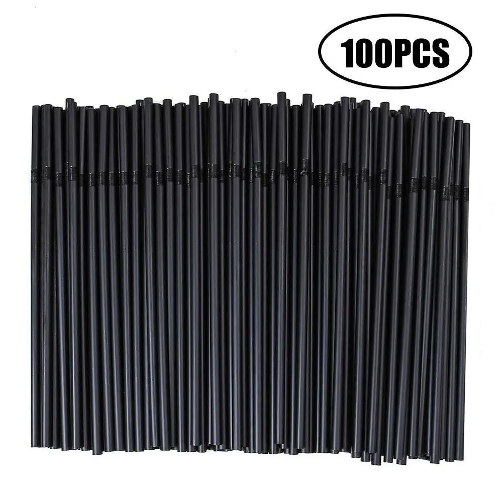 100pcs Mini Short Cocktail Straws Small Black Plastic Straw For Birthday Wedding Decor Party Event Drinking Straws