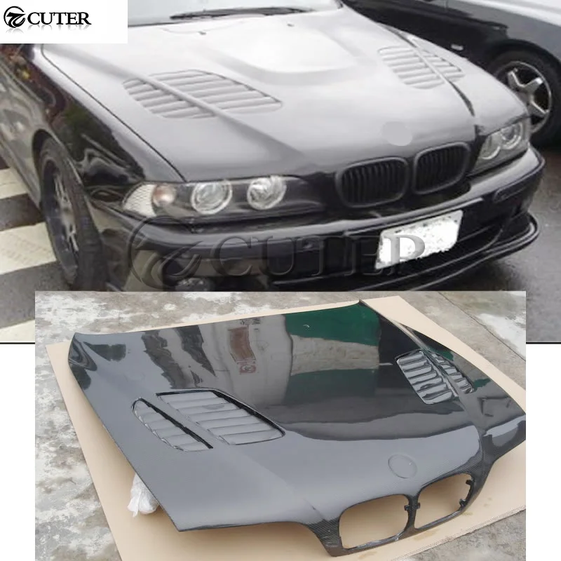 E39 5 Series Carbon Fiber Front Engine Hood Bonnet Engine Cover with Vents for Bmw E39 525i 95-03