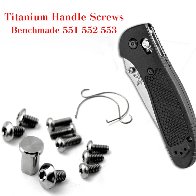 Imagem -06 - Conjunto Completo Titanium Alloy Knife Handle Parafusos para Benchmade Griptilian 551 552 553 Custom Made Edc Bolso Dobrável Faça Você Mesmo Nail Parts