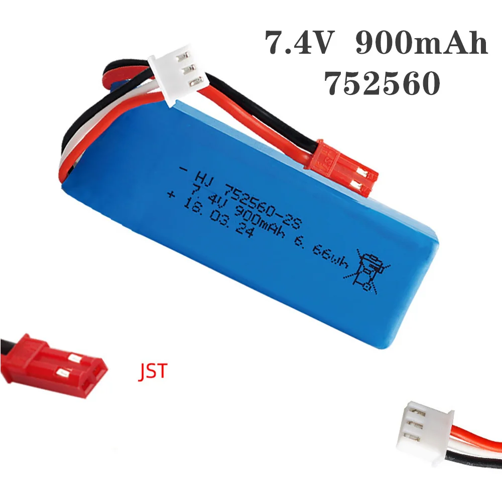 7.4V 900mAh Lipo Battery JST Plug With Charger Set For XK X520 XK X420 RC Airplane Spare Parts For WLtoy X520 Helicopter