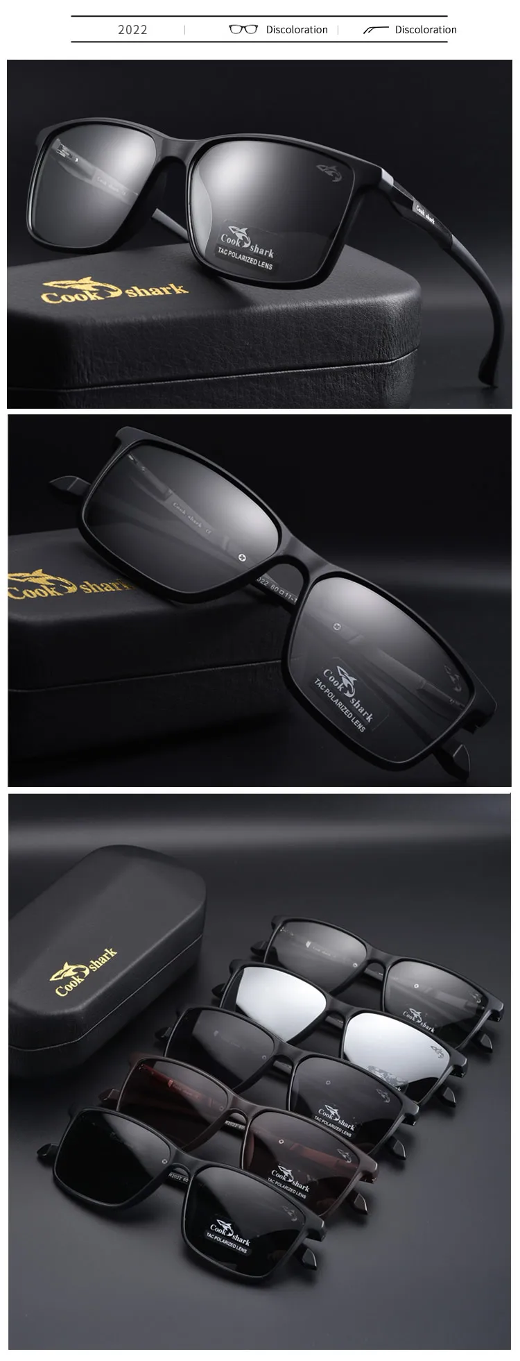 Kochen Shark Polarisierte Sonnenbrille männer Fahren Fahrer Gläser Männer der Trend UV Schutz Sonnenbrille – Detail 8