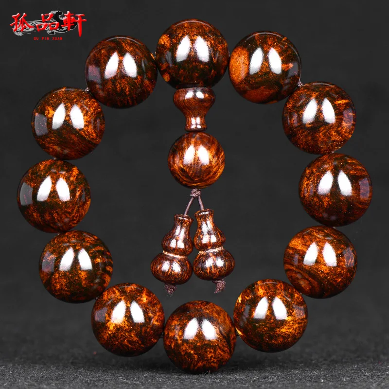 Top Hainan yellow pear black oil pear solitary product hand string spider grain tiger skin grain mountain water grain Buddhabead