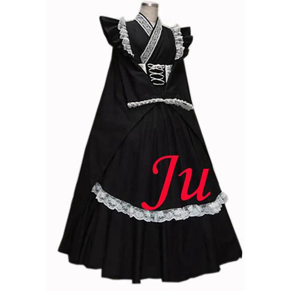 

fondcosplay Sissy Maid Gothic Lolita Punk Fashion Japan Kimono black cotton Dress Cosplay Costume CD/TV[CK750]