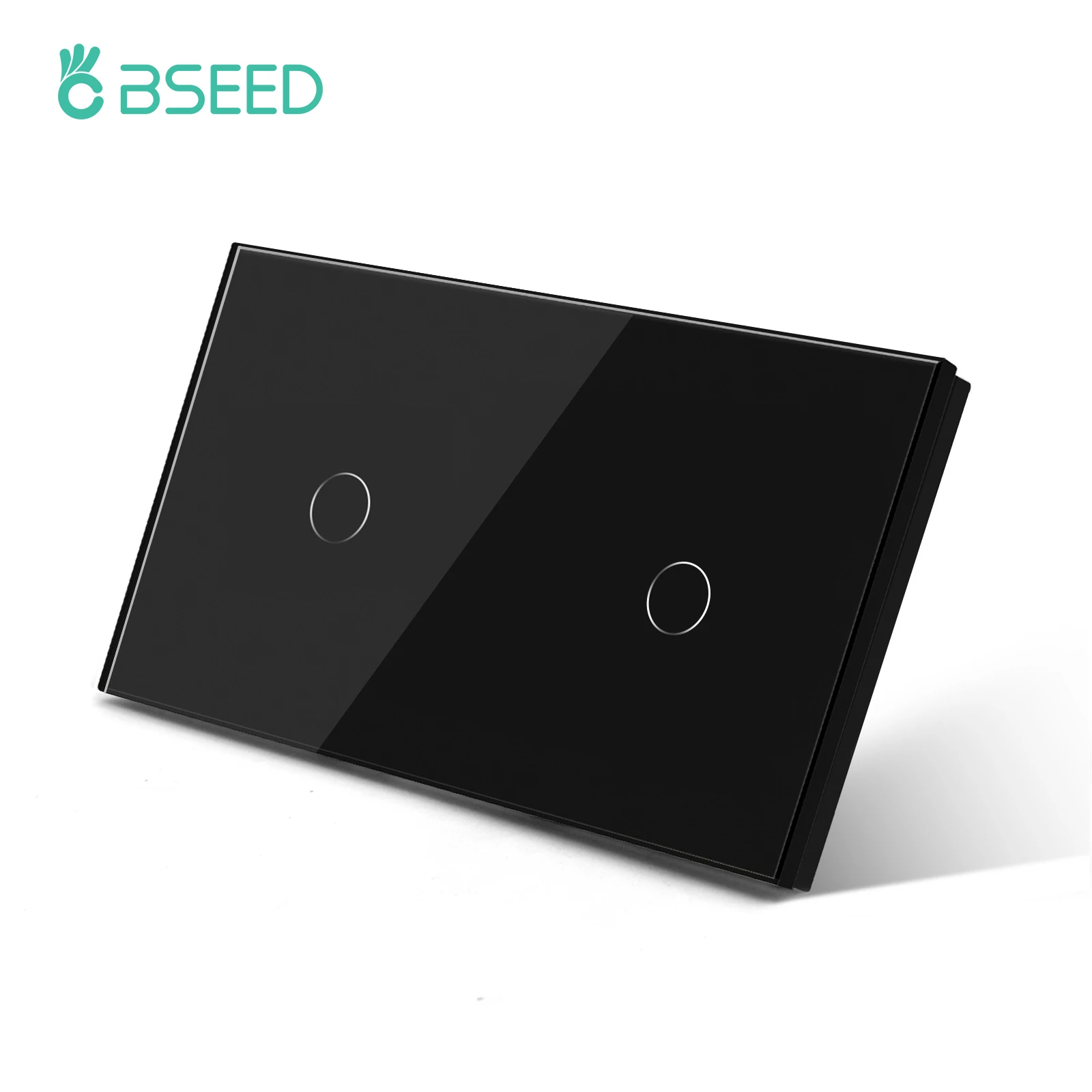 Bseed 2Gang 1Way Wand Touch Schalter Doppel 1Gang Licht Schalter Weiß Schwarz Golden Crystal Class Panel Wasserdicht schalter Hintergrundbeleuchtung