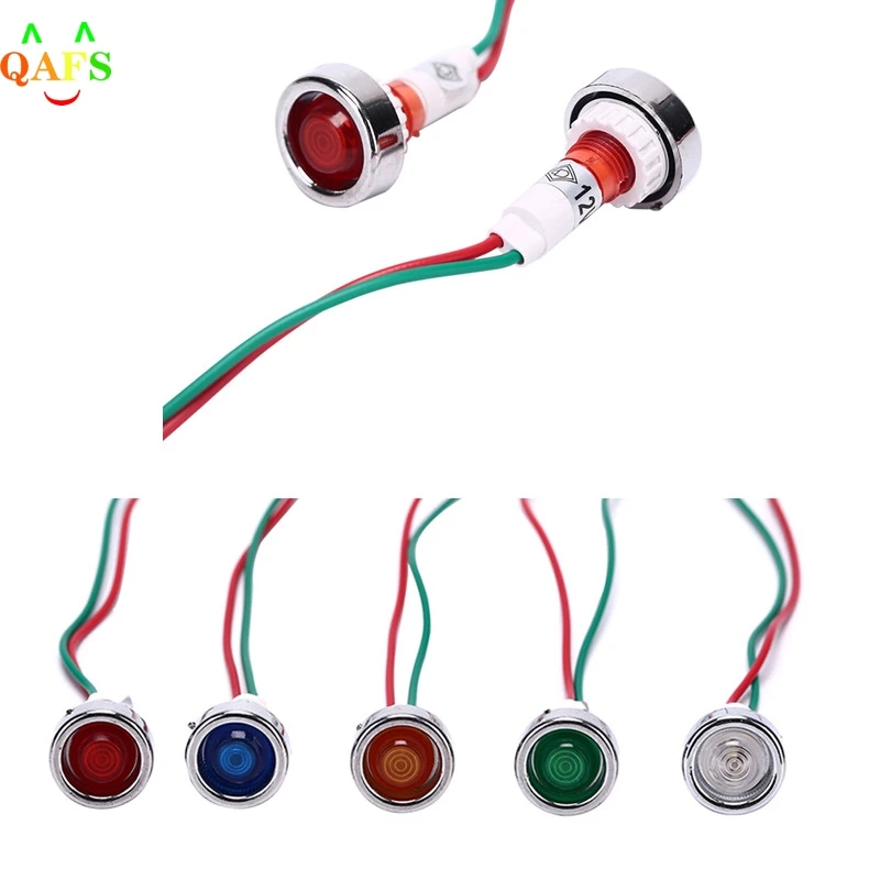 

1/10pcs Car Boat 12V 10mm LED Indicator Light Pilot Dashboard Panel Warning Lamp Wired IP45