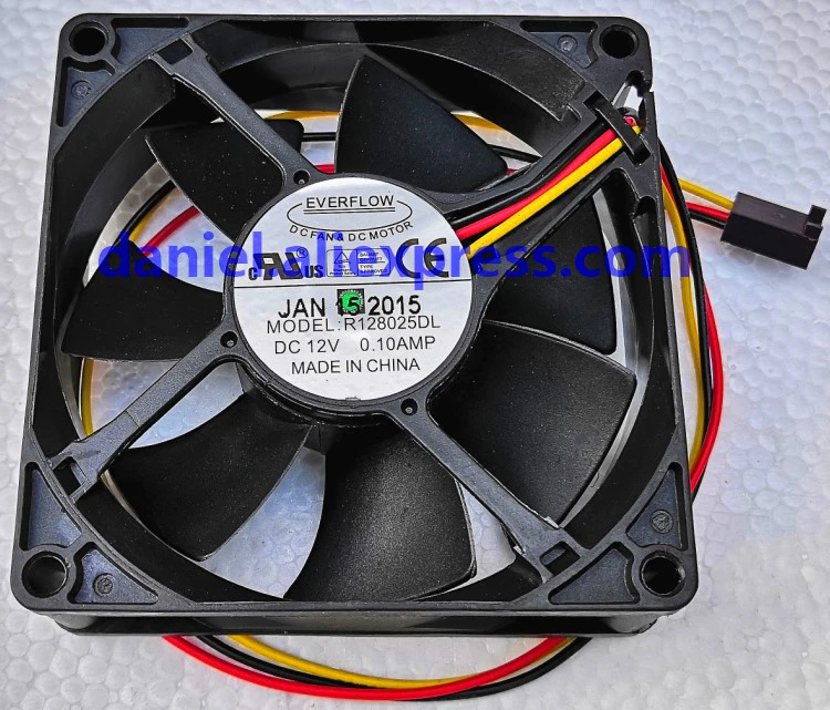 EVERFLOW R128025DL 12V 0.10A 8025 8CM 3-wire ball silent fan