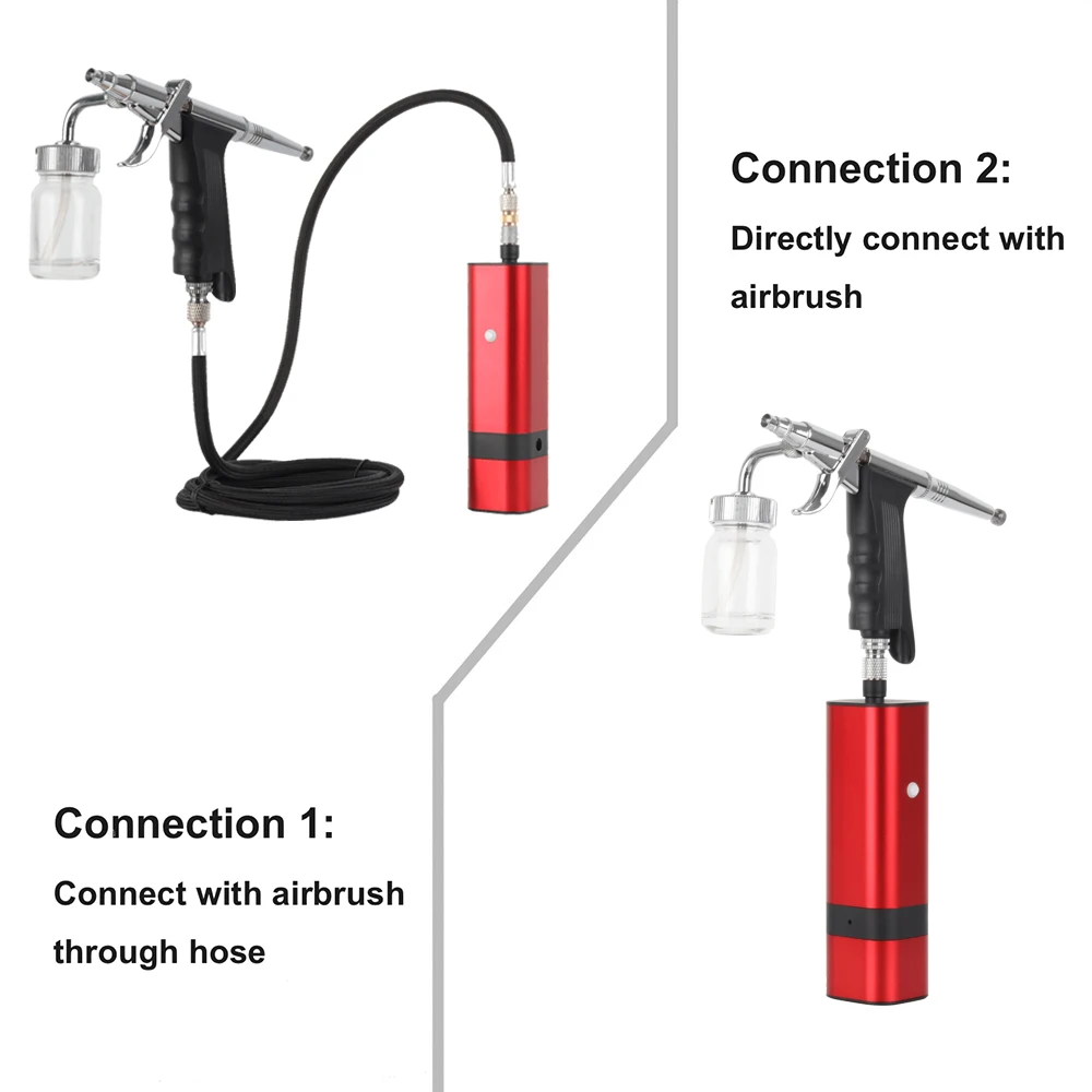 Rechargeable Airbrush Kit with Siphon Trigger Type Spray Gun for Art Model Body Paint Artist Makeup Nail Tattoos Cake Tools