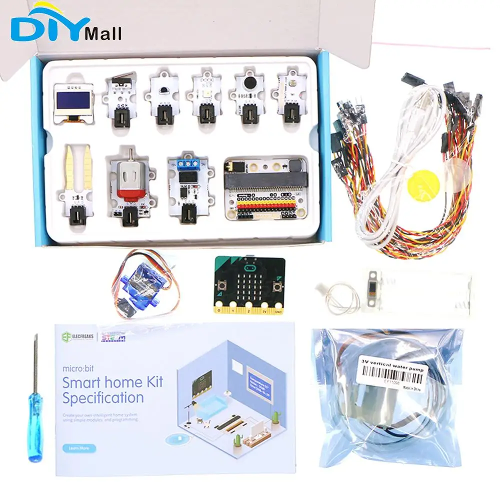 For micro:bit Smart Home Kit TMP36 Temperature Sensor Servo Motor Sound Sensor Crash Sensor For Kids Education DIY