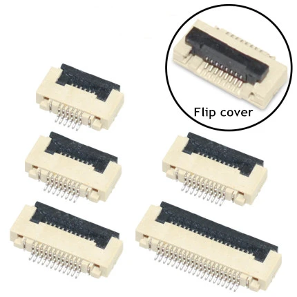 FPC FFC Flip cover  Connector 0.5mm Flat Cable PCB Connectors SMT ZIF 4 5 6 8 10 12 14 16 18 20 22 24 26 28 30 32 34 36 40-60Pin