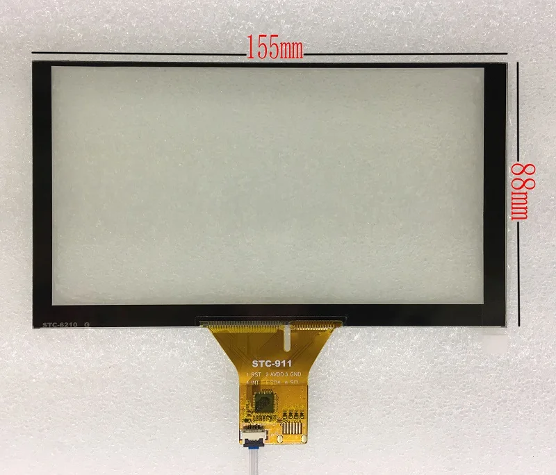 6.2 inch touch screen general capacitive navigation screen DVD car navigation screen IC: GT911 6-pin 155X88