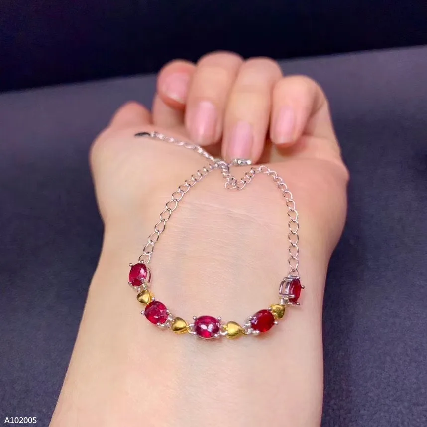 

KJJEAXCMY Boutique Jewelry 925 Sterling Silver Ruby Women's Bracelet in