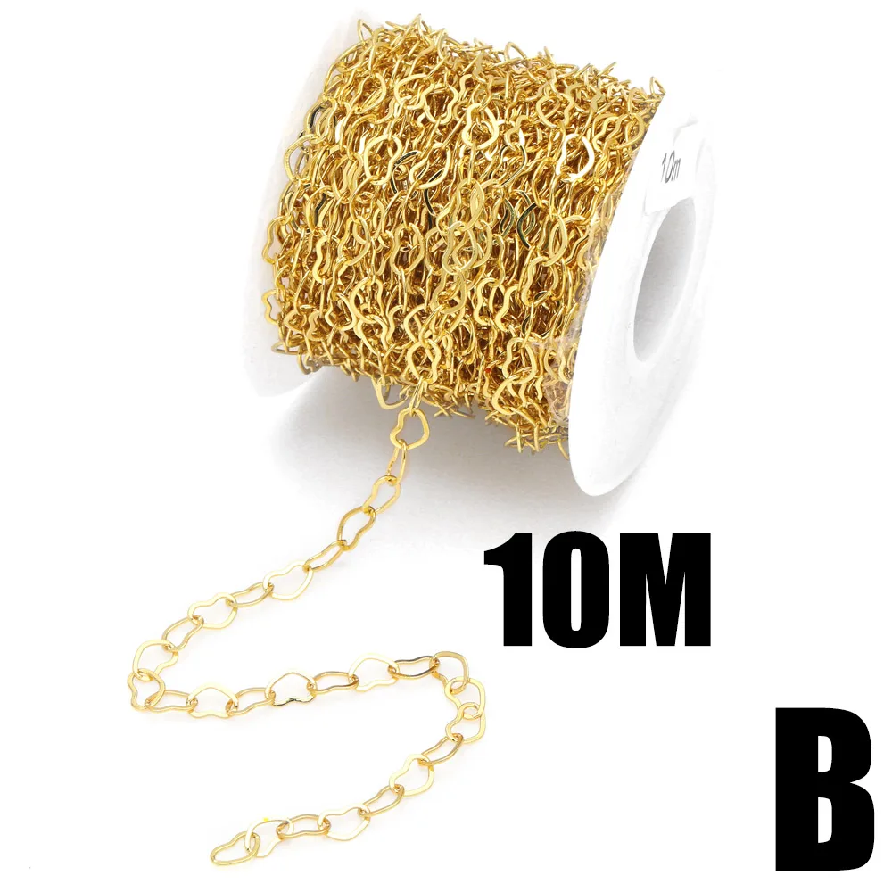 OCESRIO 10M Wholesale Copper DIY Handmade Gold Plated Clover Chain for Bracelet Making Jewelry Creation Accessories cana017