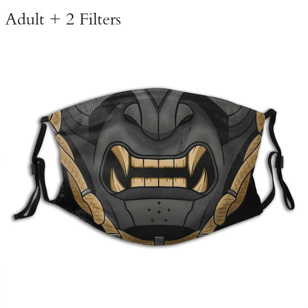 Oni Japan Samurai Demon Protection's Mask Funny Samurai Washable Fabric Mask With Filters Protection Respirator Muffle