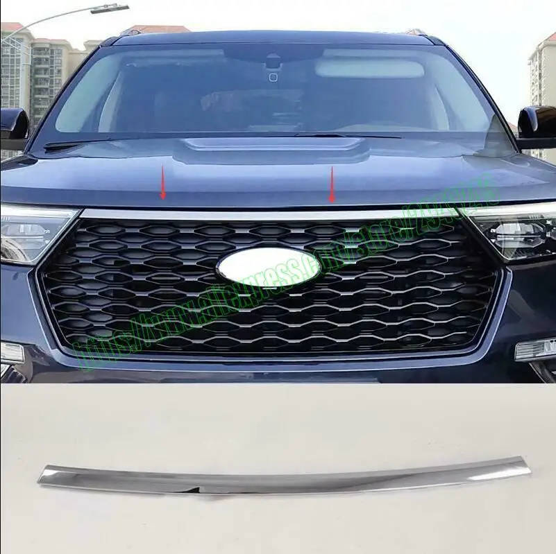 

For Ford Explorer 2020-2021 ABS Chrome Hood Bonnet Guard Cover Molding Trim 1pc