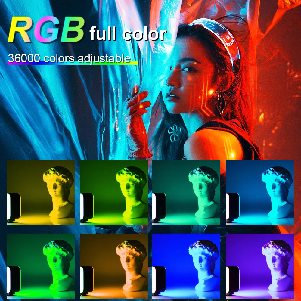 Mamen doppelseitige Beleuchtung RGB Video Licht 2500-9000k LED-Kamera Licht mit 2000mAh Akku für Youtube Live Selfie Fotografie