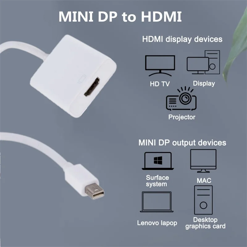 3 w 1 Mini DP DisplayPort na HDMI kompatybilny VGA DVI Adapter Mini DP konwerter kabla dla MacBook Pro Air Mini DisplayPort