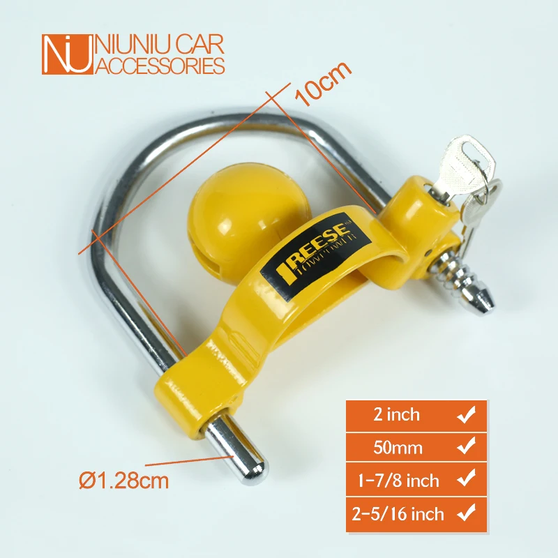 Universal Hitch Tow Ball with Adjustable Safety Antitheft Lock Heavy-Duty Steel Trailer Coupler for Secure Storage And Travel