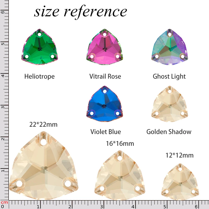 Color Fat Trilliant Shape K9 Glass Crystal Rhinestone Flatback Sew on Rhinestone Sewing Stone Clothes Craft  Jewelry decoration