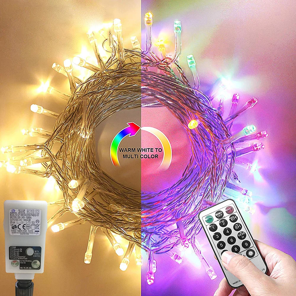 31V Safe Voltage LED String Lights Memory Function Timer LED String Lights Holiday Christmas Lights Outdoor Smart String Lights