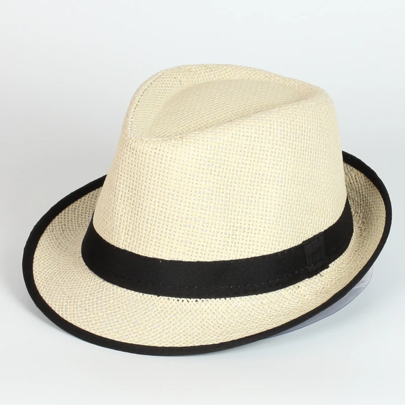 

Wholesale Fashion Lady Fedora Trilby Gangster Cap Straw Panama Men Women Summer Beach Paper Jazz Hats