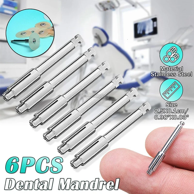 

6pcs dental mandrel for polishing machine is suitable for dental laboratory disc polishing rotary tool handle set material