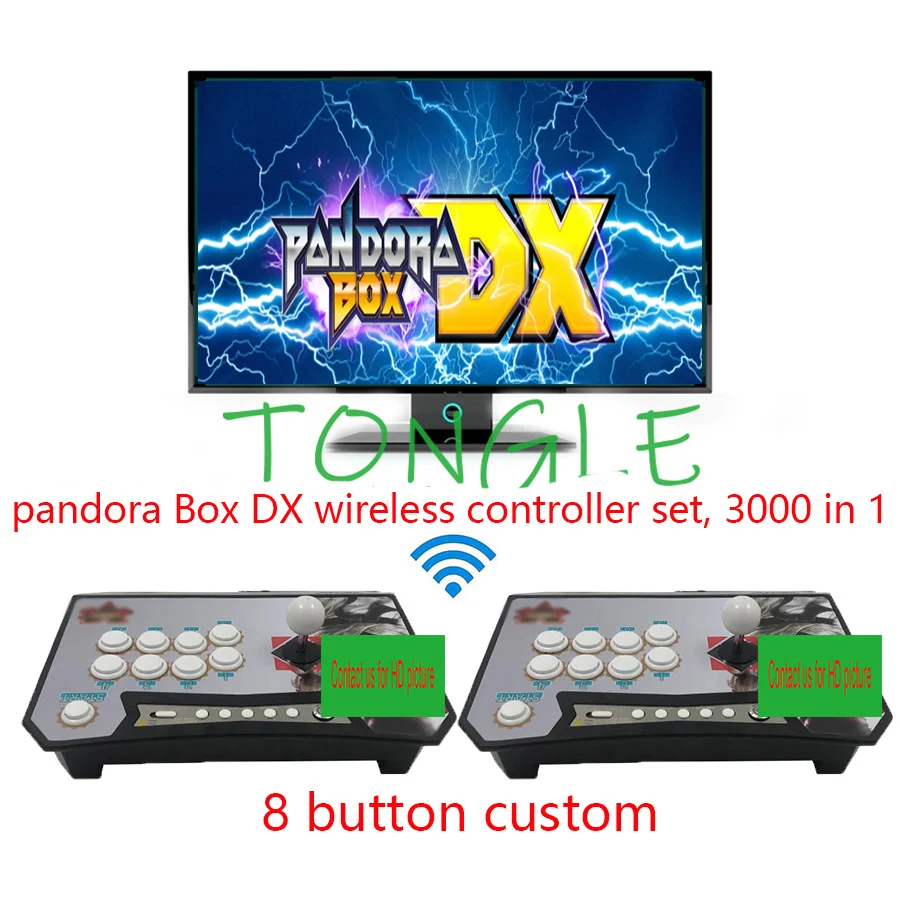 

2020 Pandora Box DX Wireless Controller Set 8 button custom 3000 in 1 save game progress support FBA MAME PS1 SFC/SNES MD game