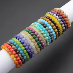 8mm Natural Stone Quartz Bracelet Yoga Chakra Healing Energy Hematite Round Lava Tiger Eye Beads Beaded Bangle Women Men Jewelry