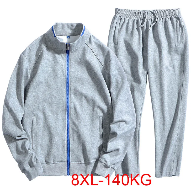 Autumn spring men's tracksuit 5XL 6XL 7XL 8XL Bust 144cm plus size Men's jackets