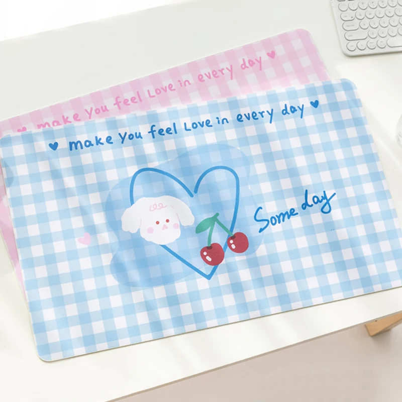 Kawaii table mat ins cartoon waterproof girl heart desk mouse pad learning writing desk mat desk for teen girls for bedroom