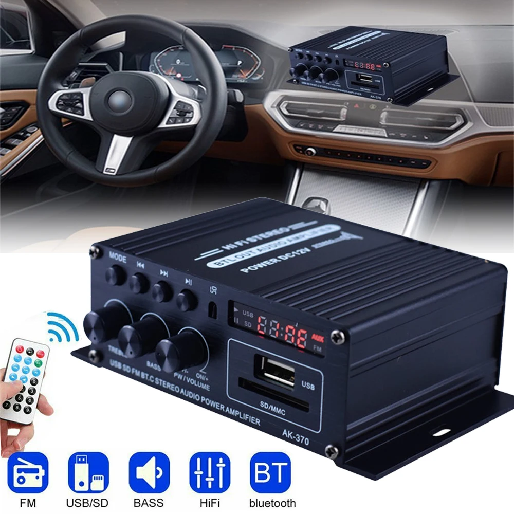 

Автомобильный усилитель мощности, 12 В, 400 Вт, Bluetooth, Hi-Fi