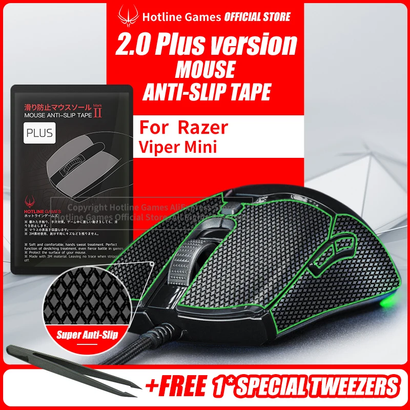 

Holtine Games 2.0 Plus Mouse Anti-Slip Grip Tape for Razer Viper Mini Mouse Grip Upgrade Moisture Wicking Pre Cut Easy to Apply