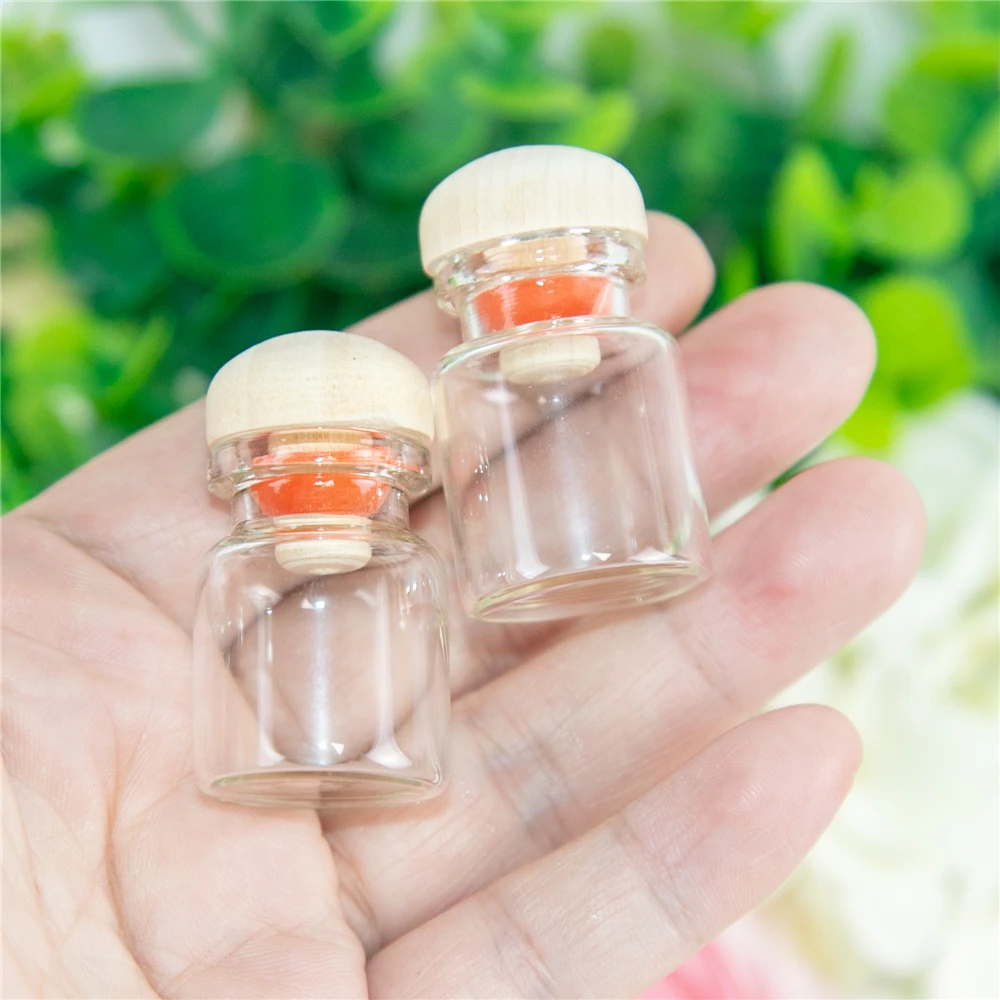 5ml Glass Jars With Cork Wood Stopper Gift Bottles Jars Vials Decoration Crafts Wedding Gift Diy 100pcs