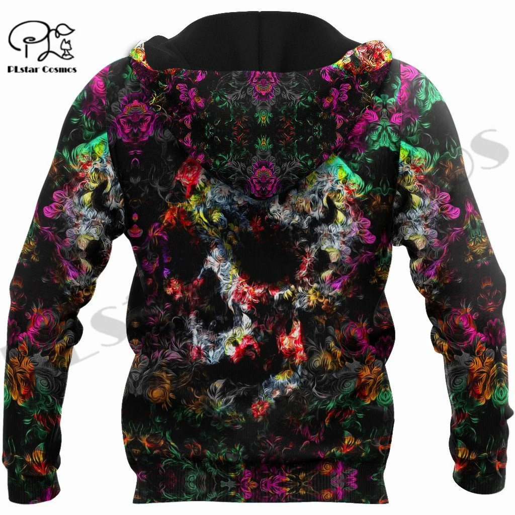 PLstar Cosmos 3Dprinted Newest Skull Flower Art Harajuku Streetwear Pullover Unique Unisex Funny Hoodies/Sweatshirt/Zip Style-7