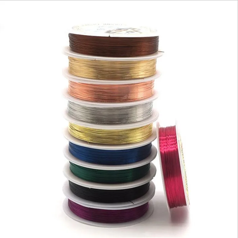 

Copper wire Colorfast Copper Wire For Bracelet Necklace Jewelry DIY Accessories 0.3/0.4/0.5/0.6/0.8/1.0mm Craft Beading Wire