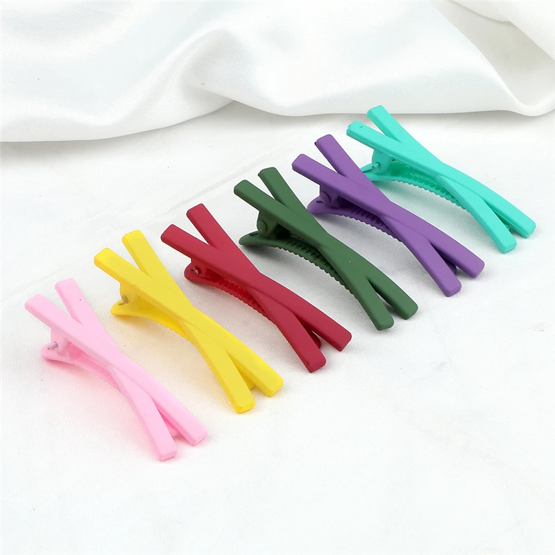 5Pcs Fashion X Shaped Hair Clips Solid Color Matte Barrettes Colorful Sweet Hairpins For Girls Women Hair Accessories Hair Tools