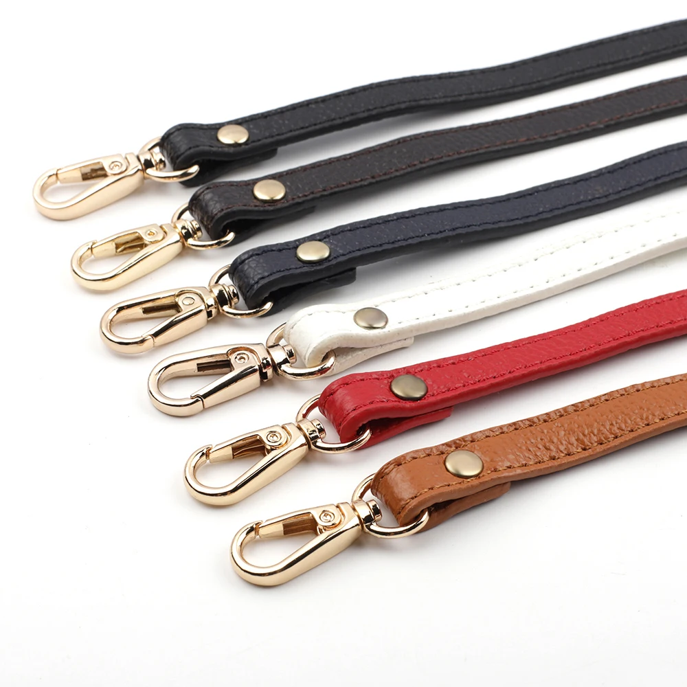 Genuine Leather Adjustable Bags Strap Detachable Shoulder Handle Replacement Gold Buckle Bag Accessories for Women Girls Belts