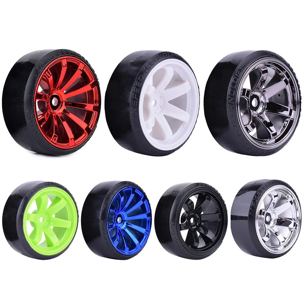 4PCS Hard Pattern Tyre Drift Tires Wheels 12mm Hex for HPI HSP 1:10 RC On Road Racing Car